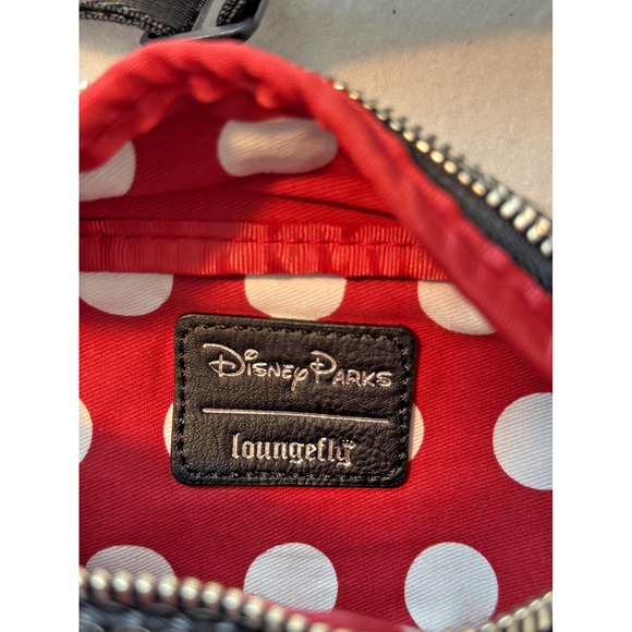 Disney Parks Loungefly Minnie Mouse Fanny Pack Belt Bag Sequin Bow Polka Dot - Picture 3 of 4